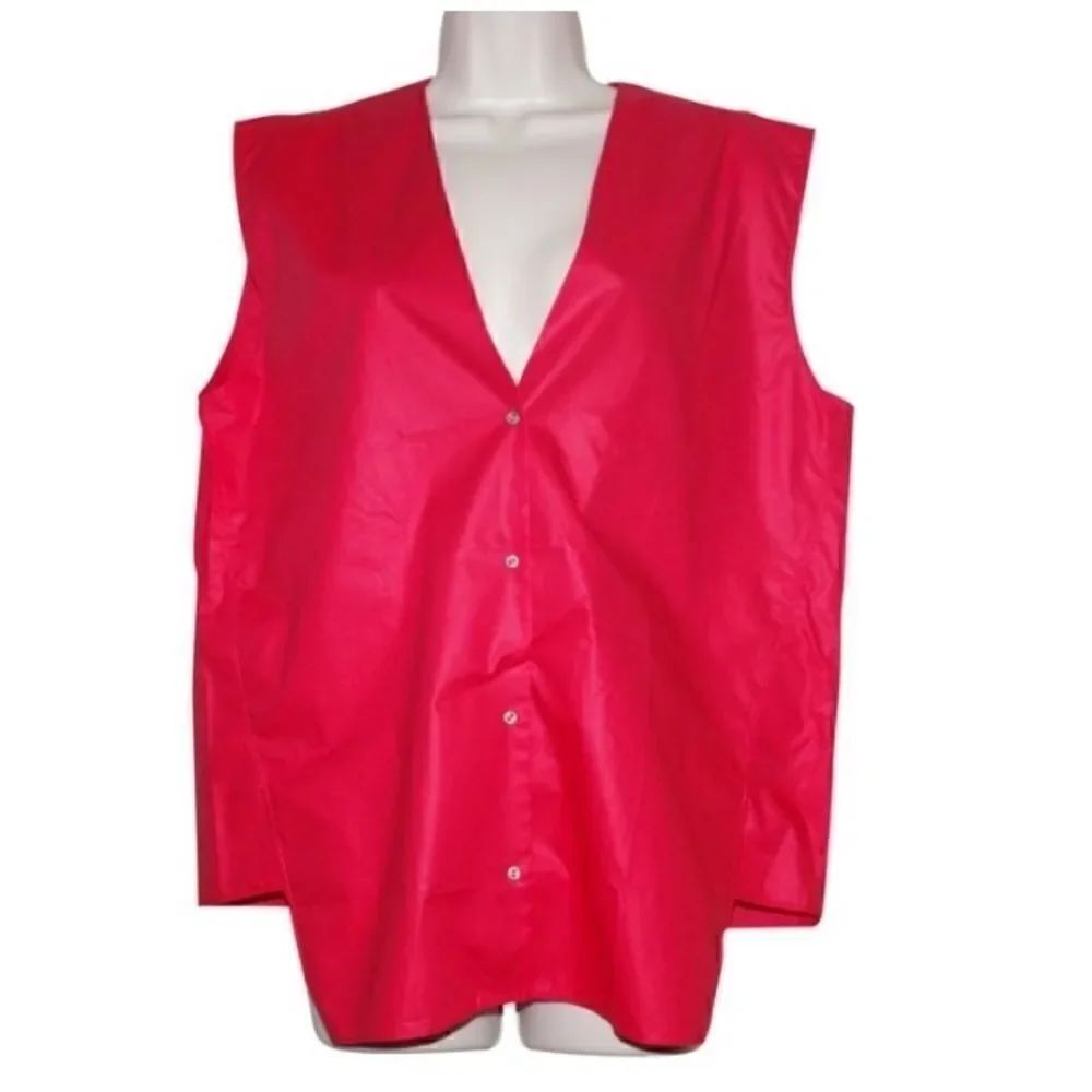 Helmut Lang Red Asymmetrical Sleeveless Buttondown